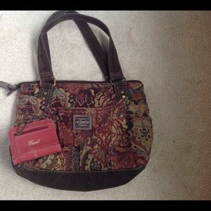 Fossil Shoulder Bag with Matching Wallet
